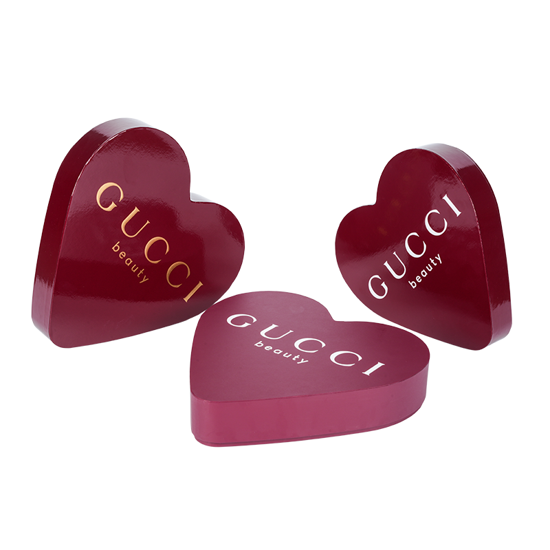 Kotak kemasan kosmetik tutup atas dan bawah berbentuk hati