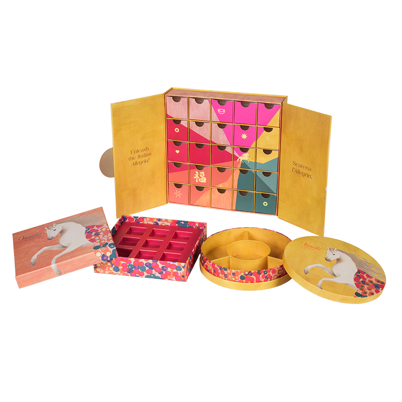 Kotak kemasan coklat dua pintu yang kaku