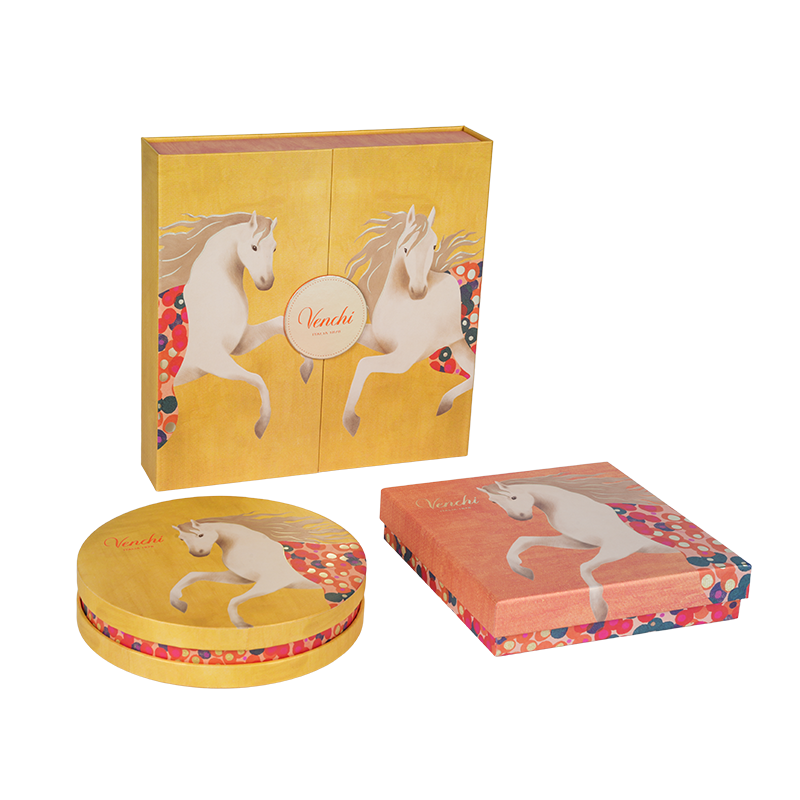 Kotak kemasan coklat dua pintu yang kaku