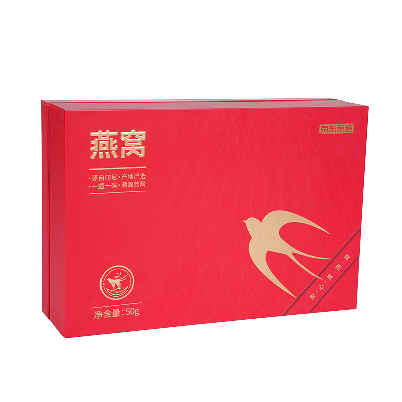 Kotak hadiah sarang burung dengan tutup yang bisa dibuka dan kaku