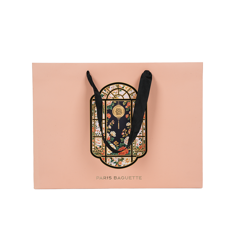 Tas jinjing kue kraft/karton putih dengan pegangan tahan air