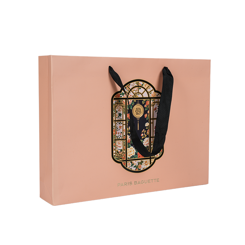 Tas jinjing kue kraft/karton putih dengan pegangan tahan air