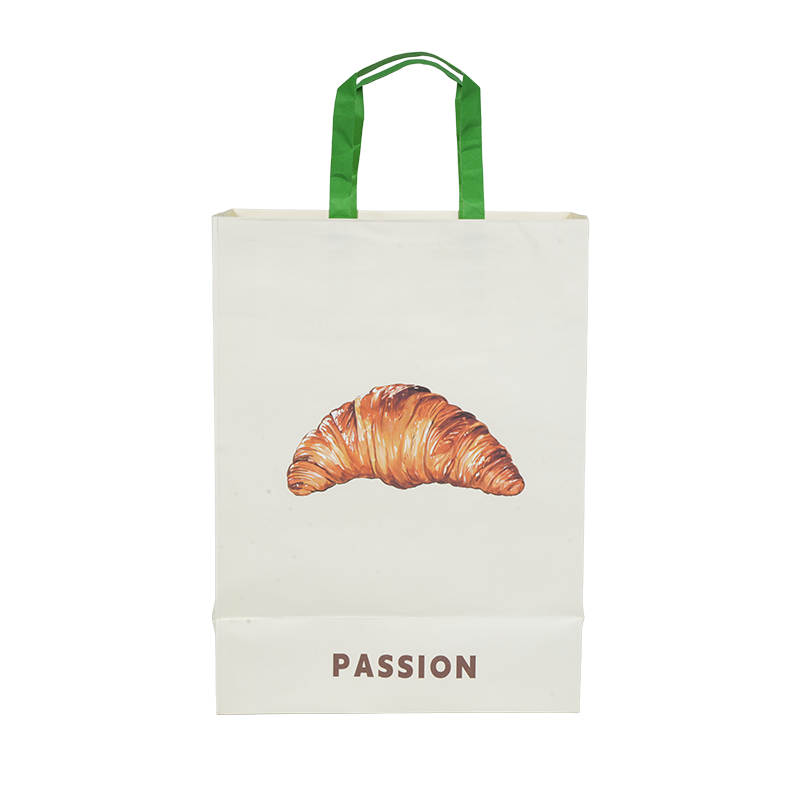 Tas jinjing kue kraft/karton putih dengan pegangan tahan air