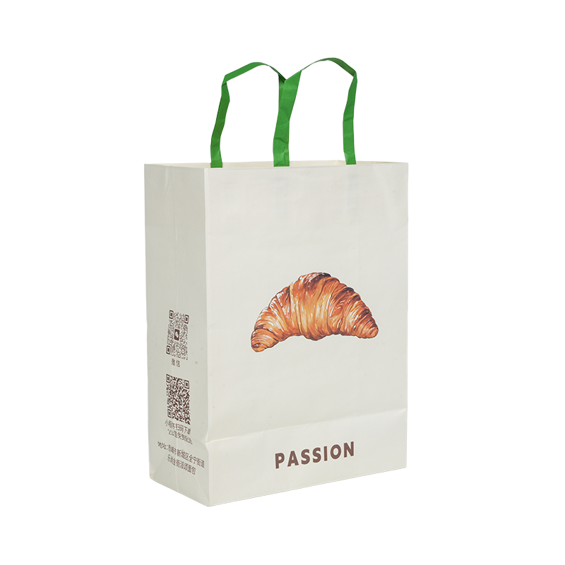 Tas jinjing kue kraft/karton putih dengan pegangan tahan air