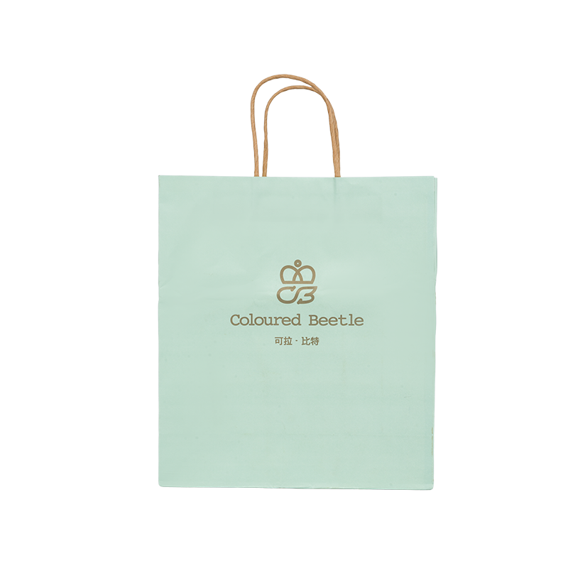 Kemasan pakaian tas karton putih tebal genggam horizontal