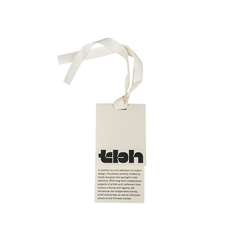 Hang tag karton putih dua lapis untuk kemasan garmen