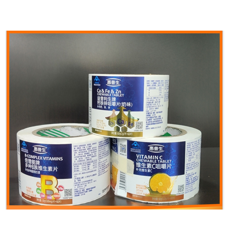 Label berperekat untuk suplemen kesehatan